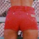 small red shorts on overpass