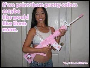 girl with hello kitty gun