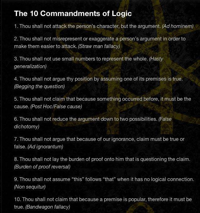 the ten commandments of logic