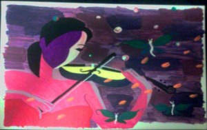 girl with violin by Gary Jones